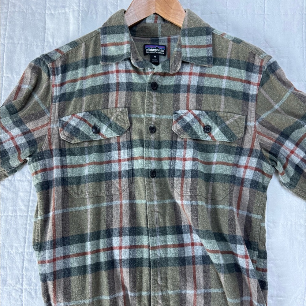 Patagonia Organic Cotton Plaid Shirt - Green and Brown